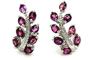【貨物輸送無料】宝飾品・付属物 ピンクロドライトイヤリングピンクシルバーboucles doreille grenat rhodolite rose  argent 925