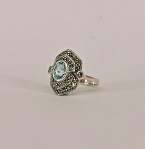 【送料無料】ジュエリー・アクセサリー シルバーブローパスマルカシットリングヴィンテージ9927776 925er argent blautopasmarkasitring gr54 vintage 28,066円
