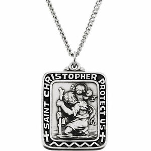 【貨物輸送無料】宝飾品・付属物 セントクリストファーシルバーコリアーメダルsaint christopher medaille collier en argent