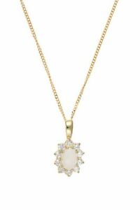 【送料無料】ジュエリー・アクセサリー ゴールドオパールジルコンペンダントチェーン9ct or veritable opale amp; zircone pendentif et chaine