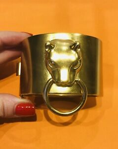 【送料無料】ジュエリー・アクセサリー ワイドゴールドトーンライオンカフブレスレットkule wide gold tone lion cuff bracelet
