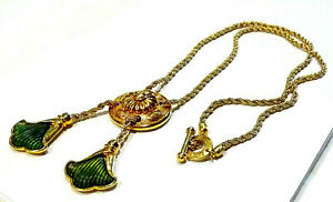 【送料無料】ジュエリー・アクセサリー レリッツグリーンゴールデンジュエルネックレスbijou collier sautoir signe leritz lucite verte alliage dore ideal pour cadeau
