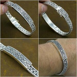 【送料無料】ジュエリー・アクセサリー アートスターリングシルバーメンズブレスレットtribal woven art 925 sterling silver ag authentic genuine mens bracelet 8 95