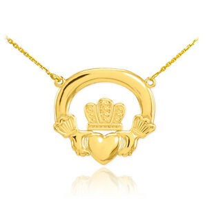 【送料無料】ジュエリー・アクセサリー ゴールドアイルランドクラシッククラダコリアーアメリカ14k or classique irlandais claddagh collier fait aux usa