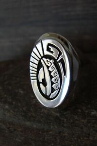 【貨物輸送無料】宝飾品・添え物 ナバホシルバージュエリースターリングベアリングサイズピーターソンnavajo bijoux argent sterling ours bague taille 11 12  peterson