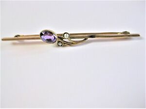 【送料無料】ジュエリー・アクセサリー アメジストブローチantique broche or 625 avec amethyste, 2,0 g