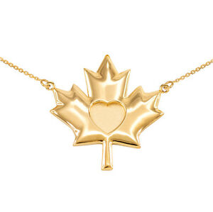 【送料無料】ジュエリー・アクセサリー ファインポリハートメープルリーフネックレス14k fin poli or jaune resistant coeur feuille derable collier