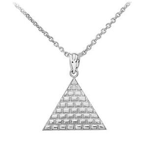 【送料無料】ジュエリー・アクセサリー ファインゴールドエジプトホワイトピラミッドコリアーfine 14k or blanc egyptien pyramide geometrique triangle collier