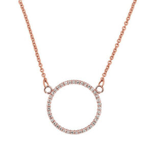 【送料無料】ジュエリー・アクセサリー ローズネックレス050 cts circle of love collier en 14k or rose 17cm