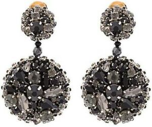 【送料無料】ジュエリー・アクセサリー ラレンタディスクイヤリングクッパーブラックグレーオスカーneuf oscar de la renta disque boucle doreille a clipser noir gris