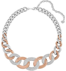 【送料無料】ジュエリー・アクセサリー スワロフスキーコネクテッドスチールローズパヴェクリスタルチェーンカラーswarovski reliee acier or rose pave cristal chaine collier pour femme 5089276