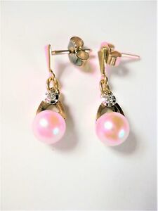 【送料無料】ジュエリー・アクセサリー ゴールドイヤリングパールホワイトサファイアboucles doreilles or 585 avec perle et blanc saphir, 2,94 g