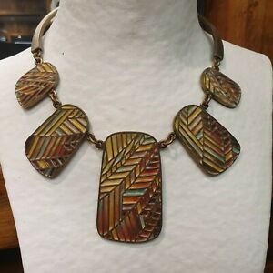 【送料無料】ジュエリー・アクセサリー ネックレスリゴーエタンブロンズエモーナインcollier tribu rigaux etain bronze emaux multicolore neuf
