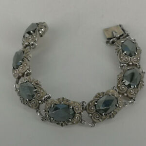 【送料無料】ジュエリー・アクセサリー ユニークシルバーブレスレットヘマタイトunique, ludique bracelet en argent occupe avec hematite des 30er annees