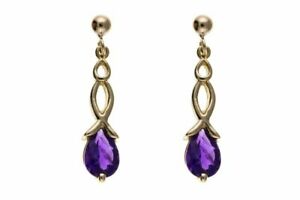 【送料無料】ジュエリー・アクセサリー ゴールドアメジストイヤリング9ct or veritable boucles doreilles amethyste