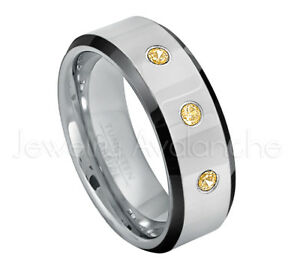 【送料無料】ジュエリー・アクセサリー ベベブルタングステンリングシトリンストーンリングbeveled tungsten bague 021ctw citrine 3stone bague, novembre naissance 218 37,687円