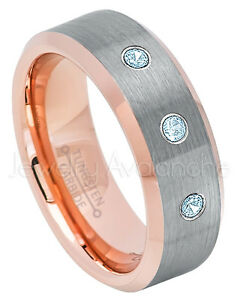 【送料無料】ジュエリー・アクセサリー ゴールドローズタングステンリングトパゼストーンリングor rose tungsten bague, 021ctw topaze 3stone bague, novembre naissance 742