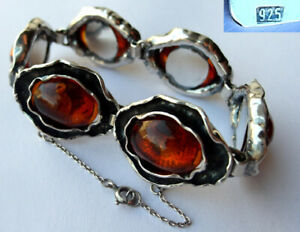 【送料無料】ジュエリー・アクセサリー ブレスレットシルバーantique bracelet, nature ambre, 925er argent, e371