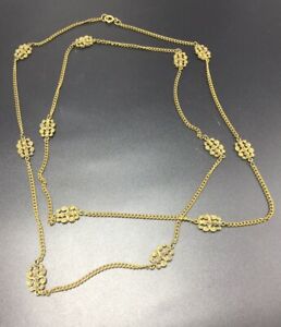 【送料無料】ジュエリー・アクセサリー ビクトリアライトンメッキゴールドフラワーステーションロングチェーンカラーantique victorien laiton plaque or fleur station longue chaine collier 127cm 40,287円