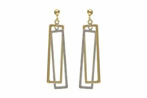 【送料無料】ジュエリー・アクセサリー ゴールドイヤリングドロップ9ct or 2 couleur boucles doreilles goutte