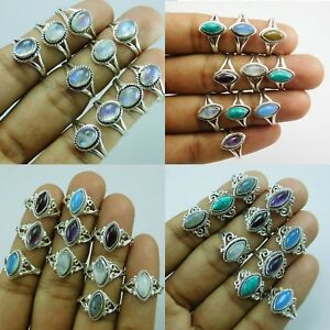 【送料無料】ジュエリー・アクセサリー シルバースターリングコーティングミックスカラージェムストーンリングロット925 argent sterling revetement melange couleur gemstone ring 325 pc lot