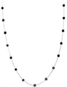 【送料無料】ジュエリー・アクセサリー ホワイトコリアーブラックジルコーネヤード14k blanc collier or by the yard avec noir zircone 406cm