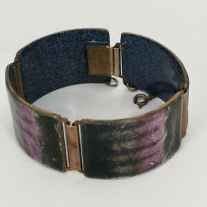 【送料無料】ジュエリー・アクセサリー エナメルブレスレットlarge emaille bracelet en cuivre des 1960er annees