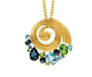 【送料無料】ジュエリー・アクセサリー ナインオスカーデラレンタブローチシェルクリスタルゴールドneuf oscar de la renta 2 in 1 amovible broche coque collier cristal or