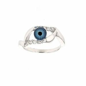 【送料無料】ジュエリー・アクセサリー シルバーアイリングsilver amp; cz evil eye ring