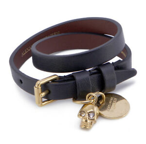 【送料無料】ジュエリー・アクセサリー アレクサンダーマックイーンブレスレットレザースカルチャームメンズレディースalexander mcqueen bracelet leather skull charm db 491414 asd0o 1000 mens womens