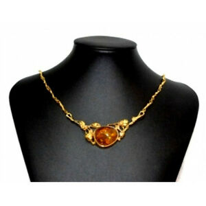 【送料無料】ジュエリー・アクセサリー アンバーネックレスベルメイルcollier ambre vermeil