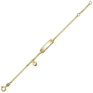 【送料無料】ジュエリー・アクセサリー ハートブレスレットイデントバーンチェンbracelet avec coeur 585 or jaune 14cm identbaendchen pour enfants