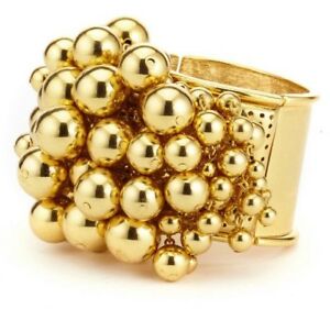 【送料無料】ジュエリー・アクセサリー ナインオスカーデラレンタパールカフブレスレットイエローゴールデンパールneuf oscar de la renta epais perle manchette bracelet or jaune dore perles
