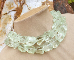 【送料無料】ジュエリー・アクセサリー セラーアイシーグリーンペールレモンメルクォーツネックレスラフグランドusa vendeur icy vert pale citron mer quartz collier imposant rough grand