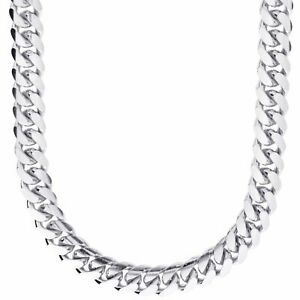 【送料無料】ジュエリー・アクセサリー スターリングシルバーグルメチェーンsterling 925 argent gourmette chaine miami 10mm