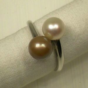【送料無料】ジュエリー・アクセサリー ヴィンテージリングゴールドホワイトホワイトグレーパールbague vintage 1984 or blanc 18 kt perle blanc et gris fait a la main 20180