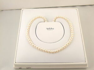 【貨物輸送無料】宝飾品・付属品 コラーナディペルコルティベートユキコエキウスラオロビアンコcollana di perle coltivate yukiko e chiusura インチ インチ oro bianco 18 kt