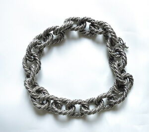 【送料無料】ジュエリー・アクセサリー グルメブレスレットソリッドシルバーリンクフランスアネスbracelet gourmette argent massif maillon forcat cable france annees 60 51,27 gr