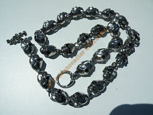 【貨物輸送無料】宝飾品・付属物 チェーンコリアースカルシルバースチールchaine collier 66 珊 25 tetes de mort skull got argente acier inoxydable 24 粍
