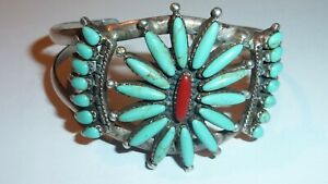 【送料無料】ジュエリー・アクセサリー アメリカズニターコイズシルバーコーラルブレスレットbracelet ameriendien zuni argent turquoise et corail