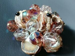 【送料無料】ジュエリー・アクセサリー タロセルクリスタルヘンリーブローチヴィンテージビジュークチュールancienne broche en talosel et cristal henry vintage bijoux couture non signee