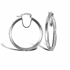 【貨物輸送無料】宝飾品・付属品 ジュエルコロンドンホワイトクリスタルエタニティイヤリングjewelco london 9コンピュータ断層撮影法 or blanc cristal eternite 3粍 boucle boucles doreilles 31粍