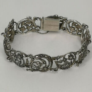 【貨物輸送無料】宝飾品・付属物 アンティークシルバーブレスレットインフィリグランテクニックantique femmes bracelet en argent en filigrantechnik
