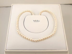 【貨物輸送無料】宝飾品・付属品 コラーナディペルコルティベートユキコエキウスラオロビアンコcollana di perle coltivate yukiko e chiusura インチ インチ oro bianco 18 kt