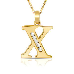 【貨物輸送無料】宝飾品・付属物 ネックレスペンダントイエローlettre  x  initiale collier pendentif 14k or jaune