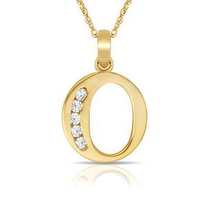 【貨物輸送無料】宝飾品・付属物 ネックレスペンダントイエローlettre  o  initiale collier pendentif 14k or jaune