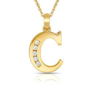 【貨物輸送無料】宝飾品・付属物 レターネックレスペンダントlettre  c  initiale collier pendentif 14k or jaune