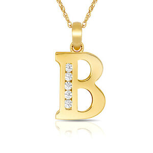 【貨物輸送無料】宝飾品・付属物 レターイニシャルネックレスペンダントイエローlettre b initiale collier pendentif 14k or jaune