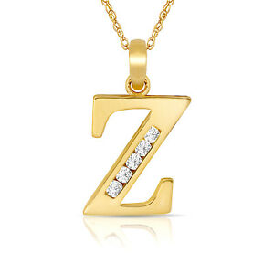 【貨物輸送無料】宝飾品・付属物 レターネックレスペンダントイエローlettre  z  initiale collier pendentif 14k or jaune