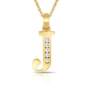 【貨物輸送無料】宝飾品・付属物 レターネックレスペンダントイエローlettre  j  initiale collier pendentif 14k or jaune
